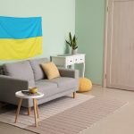 Een vlag als decoratie in het interieur